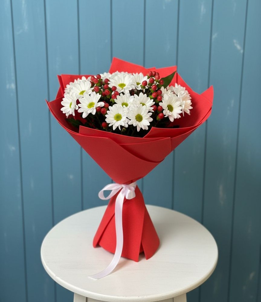 Букет цветов из: Хризантемы в Борозде