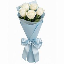 Букет 5 Белых роз Проуд #REPLACE_PRED# Борозде