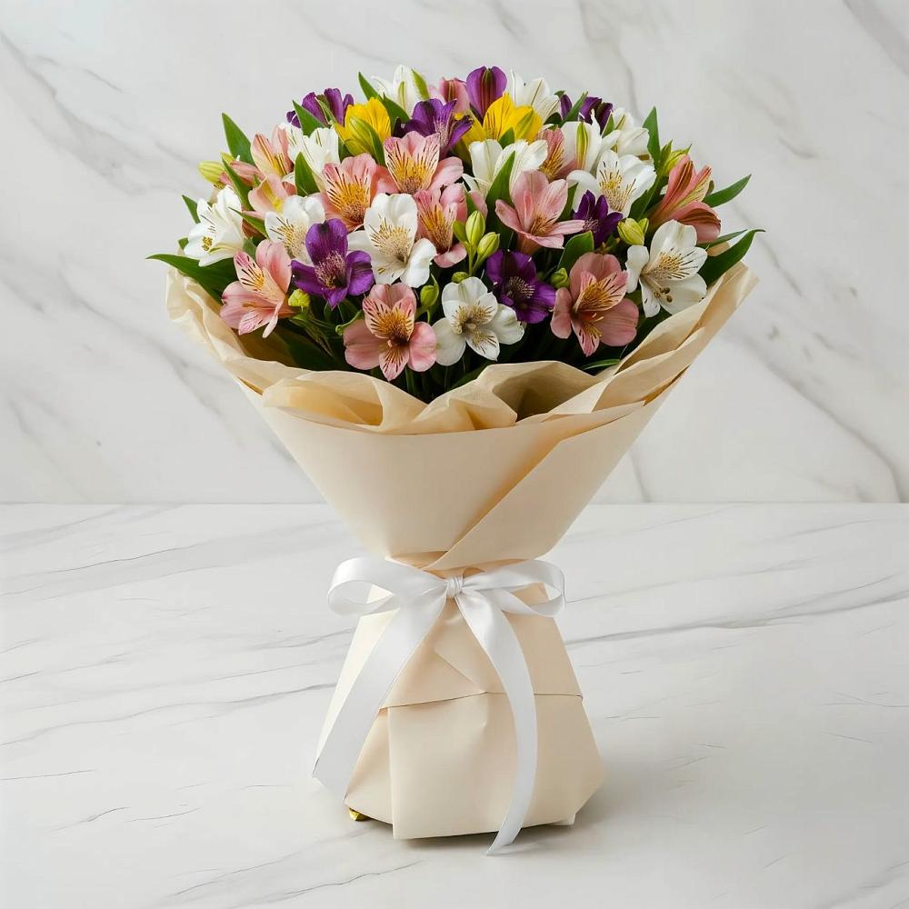 Букет цветов из: Альстромерии в Борозде