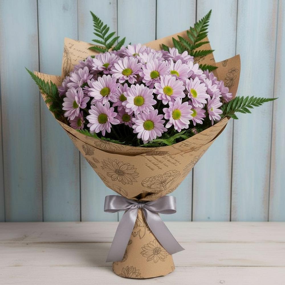 Букет цветов из: Хризантемы в Борозде