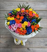 Букет цветов из:  Розы и Хризантемы в Борозде