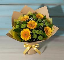 Букет цветов из:  Герберы и Хризантемы #REPLACE_PRED# Борозде