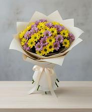 Букет цветов из:  Хризантемы в Борозде