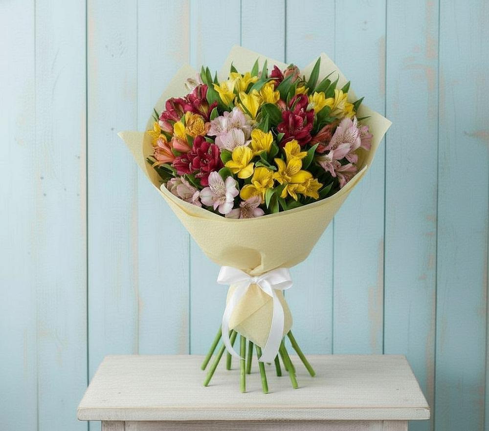 Букет цветов из: Альстромерии в Борозде